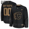 Calgary Flames Fanatics Military Appreciation Practice Custom 2024-25 Schwarz Trikot - Kinder